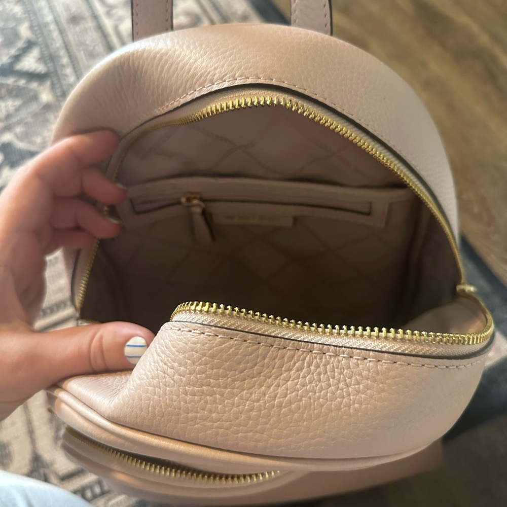 Michael Kors Beige Backpack with Gold Accents - Picture 2 of 3